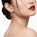 Medium T Lock Pavé Hoop Earrings