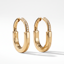 Medium T Lock Pavé Hoop Earrings