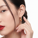 Medium T Lock Pavé Hoop Earrings