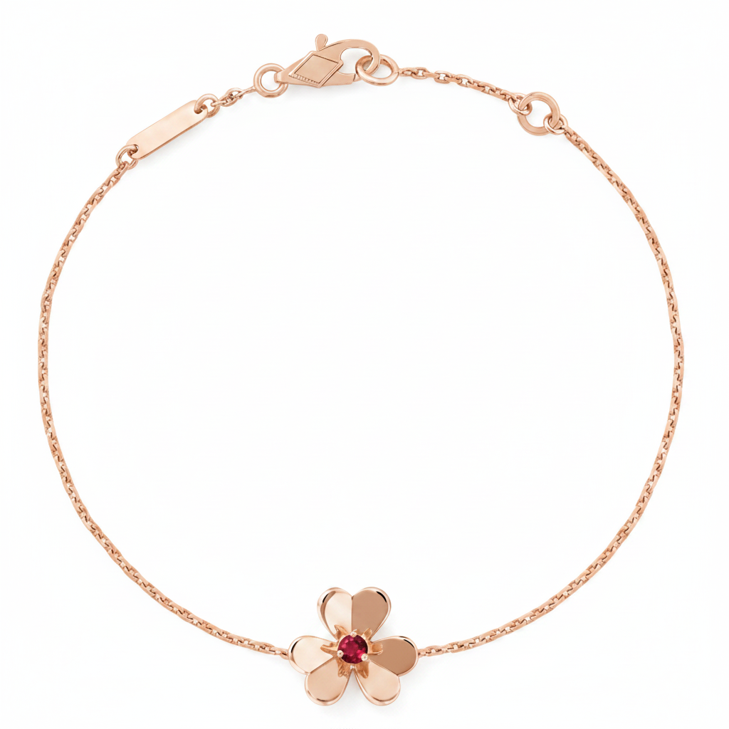 Mini Frivole Ruby Clover Bracelet