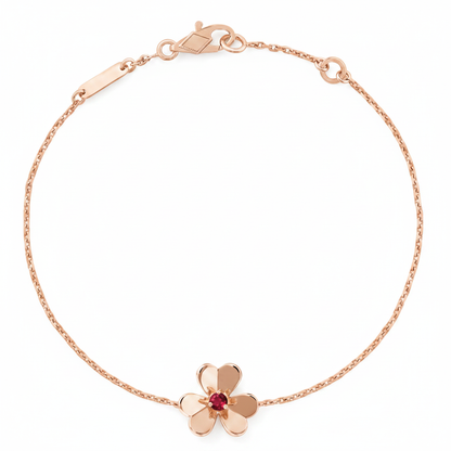 Mini Frivole Ruby Clover Bracelet