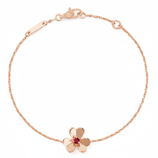 Mini Frivole Ruby Clover Bracelet