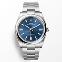 Oyster Perpetual Bright Blue Dial And Smooth Bezel Watch