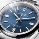 Oyster Perpetual Bright Blue Dial And Smooth Bezel Watch