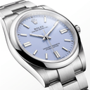 Oyster Perpetual Purple Dial And Smooth Bezel Watch