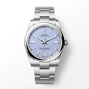 Oyster Perpetual Purple Dial And Smooth Bezel Watch