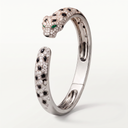 Panthere Half-Pave Open Bracelet
