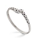Panthere Two Heads Half-Paved Small Cuff Bracelet
