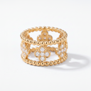 Pavé Perlée Clover Ring