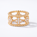 Pavé Perlée Clover Ring