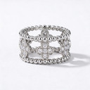 Pavé Perlée Clover Ring