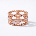 Pavé Perlée Clover Ring