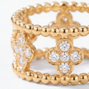 Pavé Perlée Clover Ring