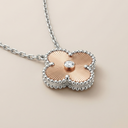 Rose And White Alhambra Holiday Pendant Necklace