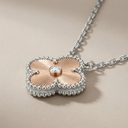Rose And White Alhambra Holiday Pendant Necklace