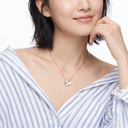 Rose Tone Two Butterfly Mother Of Pearl Necklace