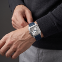 Santos Blue Strap Stainless Steel Watch