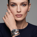 Serpenti Black Dial Tubogas Double Wrap Watch