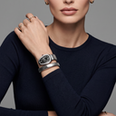 Serpenti Black Dial Tubogas Double Wrap Watch