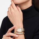 Serpenti White Dial Demi Tubogas Double Wrap Watch
