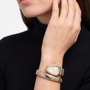 Serpenti White Dial Demi Tubogas Double Wrap Watch