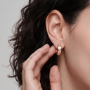 Small Love Hoop 2 Diamonds Earrings