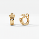 Small Love Hoop 2 Diamonds Earrings
