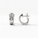 Small Love Hoop 2 Diamonds Earrings