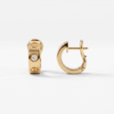 Small Love Hoop 2 Diamonds Earrings