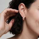 Small Love Hoop 2 Diamonds Earrings