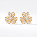 Small  Paved Frivole Flower Stud Earrings