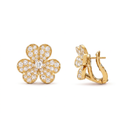 Small  Paved Frivole Flower Stud Earrings