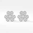 Small  Paved Frivole Flower Stud Earrings