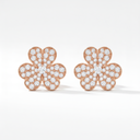 Small  Paved Frivole Flower Stud Earrings