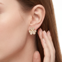 Small  Paved Frivole Flower Stud Earrings