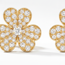 Small  Paved Frivole Flower Stud Earrings