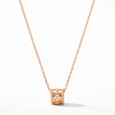 Small Perlée Diamond Clovers Pendant Necklace