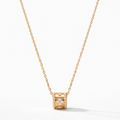Small Perlée Diamond Clovers Pendant Necklace