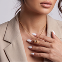 Small Perlée Diamond Clovers Pendant Necklace