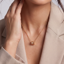 Small Perlée Diamond Clovers Pendant Necklace