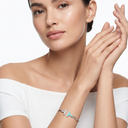T In White Gold Turquoise Wire Bracelet