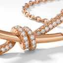 T Knot Diamond Pendant Necklace