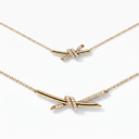 T Knot Diamond Pendant Necklace