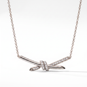 T Knot Diamond Pendant Necklace