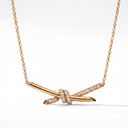 T Knot Diamond Pendant Necklace