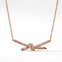 T Knot Diamond Pendant Necklace