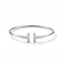 T Pavé Wire Bracelet