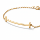 T Smile Curved Chain Bracelet