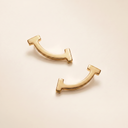 T Smile Hoop Stud Earrings
