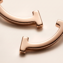 T Smile Hoop Stud Earrings